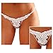 Women's Triangle Lace G String Toys Metal Lingerie Thong T Back Panty White Medium Fit Size US4~US8