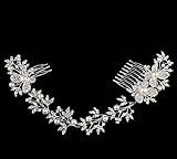 Crystal Diamond Bride Bridal Wedding Hair Head Band Wear Pearl Rhinestone Jewelry Headdress Headband Tiara Coronal Eyebrow Fall Forehead Chain