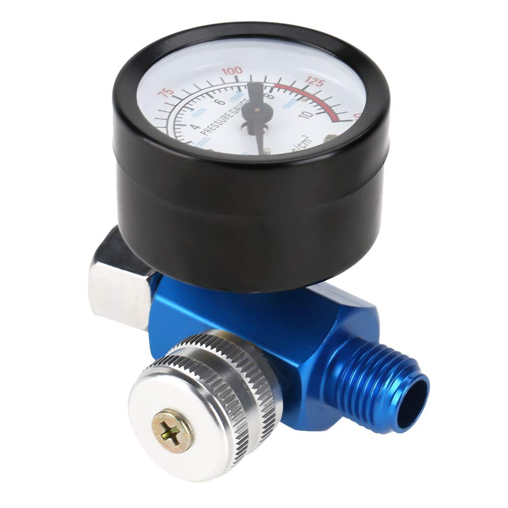 Samfox Air Pressure Regulator, Pressure Range 0-10BAR G1/4" Thread Port Air Pressure Regulator Pneumatic Accessory for Air Compressor and Air Tools (0-150PSI, 104g)