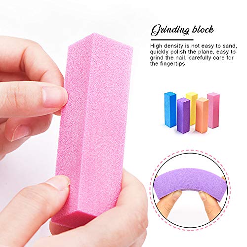 Teenitor 17pcs Nail Files and Buffer, 5pcs Colorful Files Blocks, 5pcs Black Sand Files, Professional Gel nail file Set and 7-sides Sky Dipping Powder Buffer 2pcs