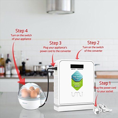 umi Step Down Voltage Converter 800Watts 220V to 110V for US appliances to be used in EURO and China