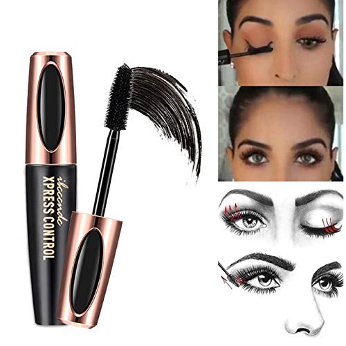4D Mascara Eyelash Cream and Tattoo Eyebrow Pencil Set, Waterproof Eyebrow Pen with Micro-Fork Tips, Natural Thickening Curling Mascara, Beauty Make up Set Must