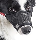 FOMATE Dog muzzle guard, Anti biting quick easy fit for Long Snout Breeds. Gentle mesh mask mouth cover muzzle for training and walking. (Medium)