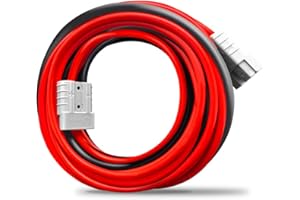 Uddick 50A Connector Plug with 8AWG Wire, Quick Connection to Battery Harness, one Pair of Fixed Power connectors for RV, Electric Forklifts etc. (7M/275.59inch)