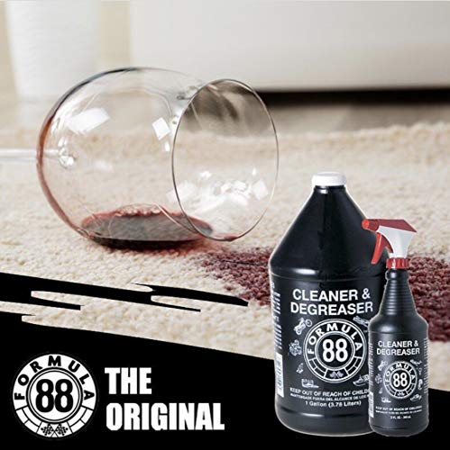 Formula 88 Cleaner & Degreaser | Multi Surface Car & Marine Cleaner for Interior, Exterior | Removes Grease & Grime Residue on Metal, Plastic, Cloth, Vinyl, Carpet (4-Gallons)