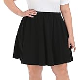 HDE Women's Plus Size Skater Skirt Elastic Waist Pleated Mini Circle Skirts