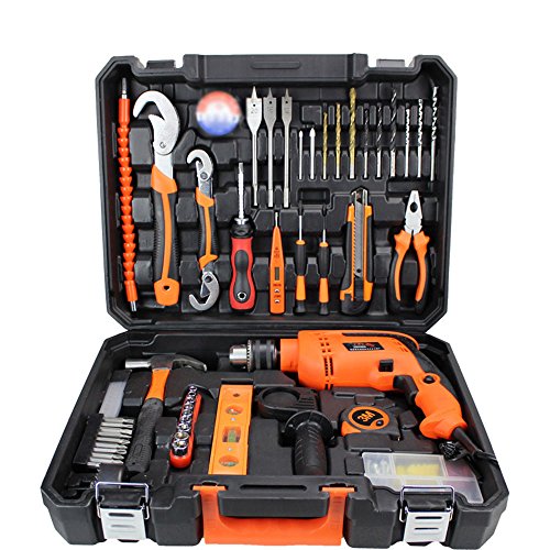 Ramingt-Home Werkzeugkoffer Hardware Toolbox 13mm Schlagbohrmaschine Set Lithium Set Multifunktionale Haushalt Werkzeug…