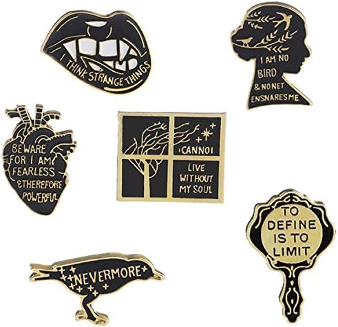 JLJ Enamel Pin Set Punk Cute Brooches for Party Vampire Skull Witch for Costume Decoration