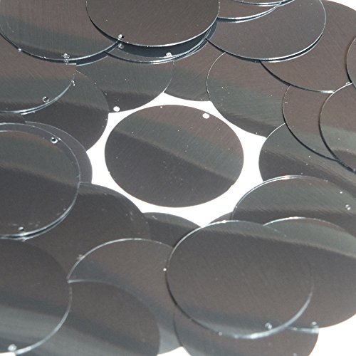 Sequin Round 1.5 inch Hematite Shiny Gray Metallic Couture Loose Paillettes. Made in USA.