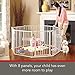 Toddleroo by North States - 3 In 1 Metal Superyard Baby Play Yard: 8 Panel Playpen, Gate, or Extra Wide Fence - Encloses Up to 19 Square Feet - 30 Inches Tall - Taupe