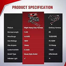 Nilight - 10016W 16AWG DT Connector Wiring Harness