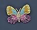 Reizteko Winged Butterfly Crystal Rhinestones Brooch Pin (Yellow Blue Purple)