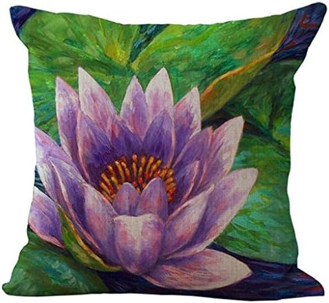 Pillowcase Cotton Linen Throw Pillow Case Cushion Cover Home Sofa Decorative 18 x 18 Inches (Set of 2),#6,4545cm