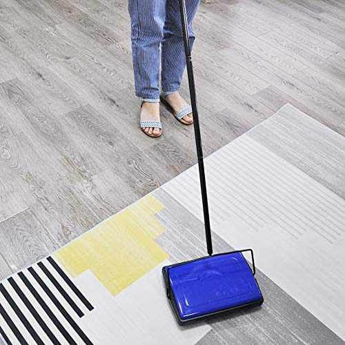 EZ SPARES Quiet Carpet Sweeper, Floor Sweeper with Horsehair Roller