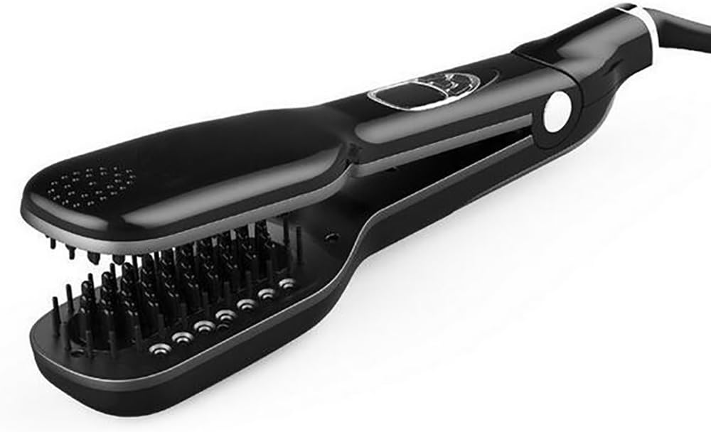 Straight Hair Comb Hair Straight Steam Comb Hair Straightener Brush Electric Steampod Straightener Iron,Black