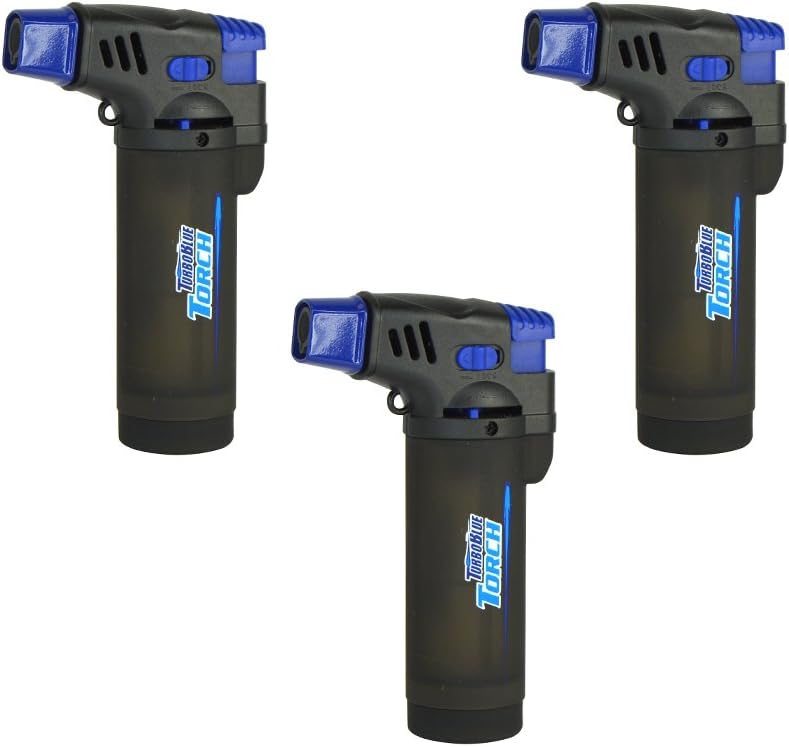 Turbo Blue XXL Jet Flame Refillable Torch Lighter with Powerful Windproof Flame (3