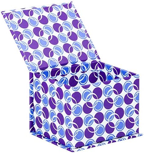 Designer Magnetic Closure Gift Box 4 x 3.5 x 3, Pack of 6 - Bright, Colorful Fabric Covered Fiberboard Box is Extra Sturdy with Strong Magnet Closer. Perfect for Gifts, Crafts, or Desktop Storage.