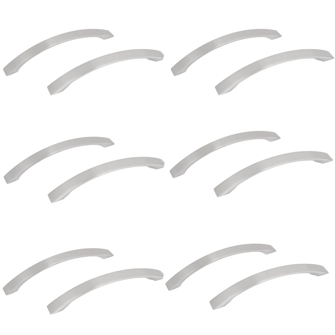 Sourcingmap Stainless Steel Arch Knobs Cabinet Door Pull Handles Silver Tone 12pcs