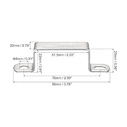 uxcell U Shaped Connector Bracket 23 x 51.5mm 304