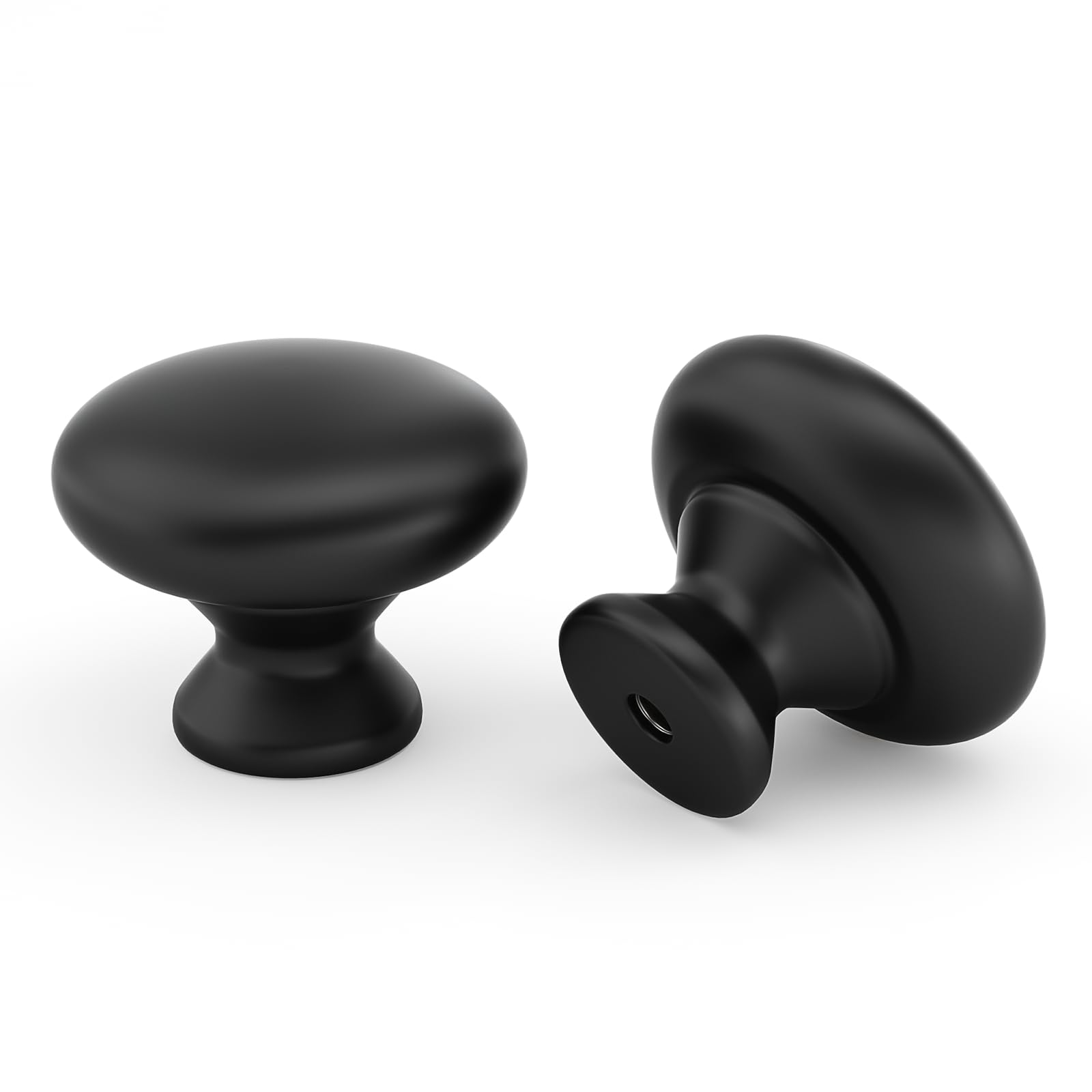 Goldenwarm 10 Pack Drawer Knobs Black Kitchen Cupboard Door Knobs Round for Kitchen, Bathroom, Bedroom — image 1