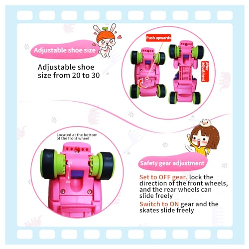 AM ANNA Kids Adjustable Quad Roller Skates for Toddlers Age 2-5,Adjustable Roller Skates for Toddler Beginner Boys & Girls,Roller Skates Shoes for Beginners Toddlers Baby