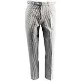 HBDesign Summer Pure Cotton Seersucker Slim Business Casual Men's Dress Pants Thin Striped Mid-Waist Handmade Pants