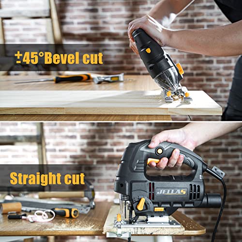 JigSaw, 6.7Amp Power Jig Saws with LED Light,10 Blades, 8003000 SPM