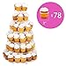 Jusalpha® Large 6-Tier Acrylic Glass Round Wedding Cake Stand- Cupcake Stand Tower/ Dessert Stand- Pastry Serving Platter- Food Display Stand (Large With Rod Feet) (6RF)