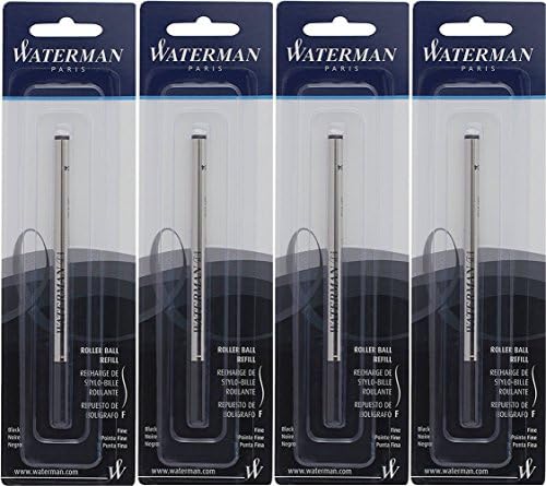 Waterman Rollerball Refills, Fine Point, 0.5 mm (4 x BLK)