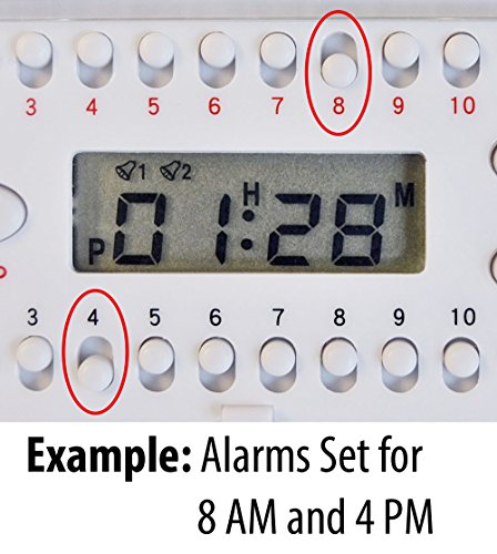 e-Pill Pill Rack 7 Day x 4 Weekly Pill Box Organizer Pill Case System for Medications, Supplements, and Vitamins. Pill Alarm Timer Included.