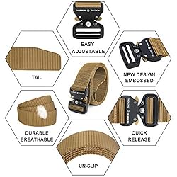 FAIRWIN Tactical Belt, Military Style Webbing