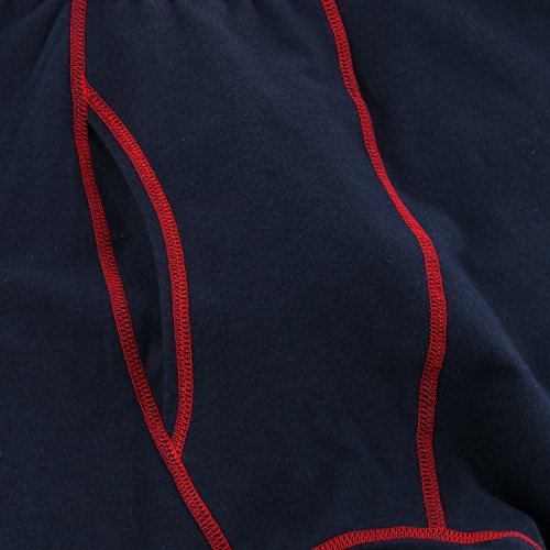 TONLEN Men's Mid-Weight Thermal Pants Cotton Long Johns Long Underwear Dark Blue L