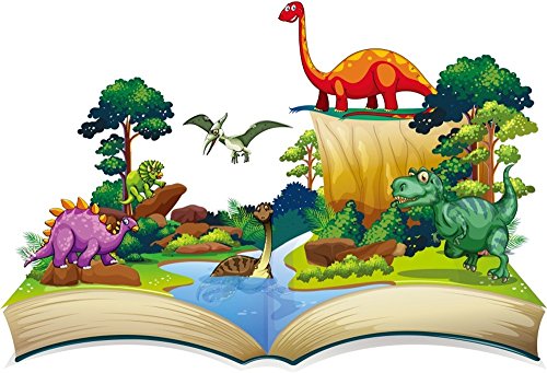 OFILA Dinosaur World Backdrop 5x3ft Mesozoic Era Jurassic Period Photography Background Children 5th Birthday Party Decoration School Class Backdrop Boys Dinosaur Party Video Studio Props