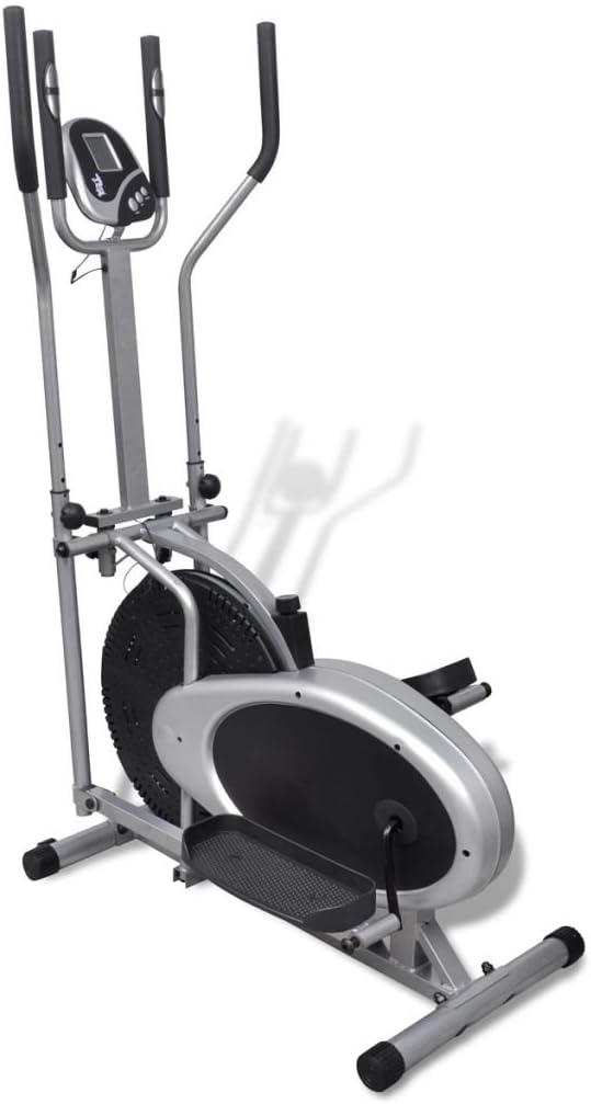 Nyyi Indoor Cycling Exercise Bike Spin Bike Studio Cycles Exercise Machines Adjustable Handlebars Computer Reads Speed, Distance, Time, Calories + Pulse (Black and Silver)