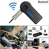 Gotd Wireless Bluetooth 3.5mm AUX Audio Stereo Music Home Car Receiver Adapter Mic (Black)