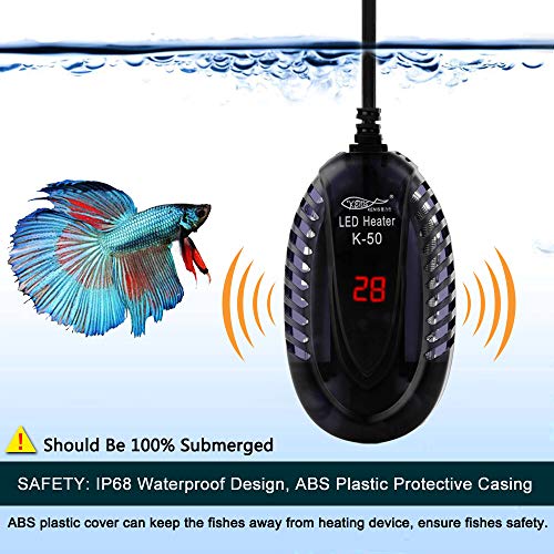YCTECH Aquarium Heater (200Watt) with Intelligent LED Temperature Display for 20 to 35 Gallon Tank