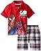 Marvel Boys' Spiderman Boy Polo Woven Plaid Short Set