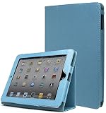 iPad 1 Case, Bastex Folio Synthetic Leather Case Cover with Built-in Stand for Apple iPad 1 1st Generation - Baby Blue