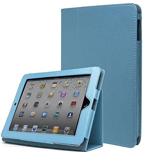 iPad 1 Case, Bastex Folio Synthetic Leather Case Cover with Built-in Stand for Apple iPad 1 1st Generation - Baby Blue