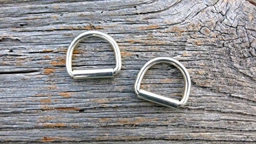 Classic Set of 2 .925 Sterling Silver DRings with an inside width or strap width of 1" Inch or 25mm. Hand made in the USA