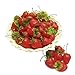 J-Rijzen 30pcs Fake Fruit Artificial Strawberries Lifelike Simulation Small Red Strawberry Set for Home Kitchen Shop Supermarket Decoration Or Props