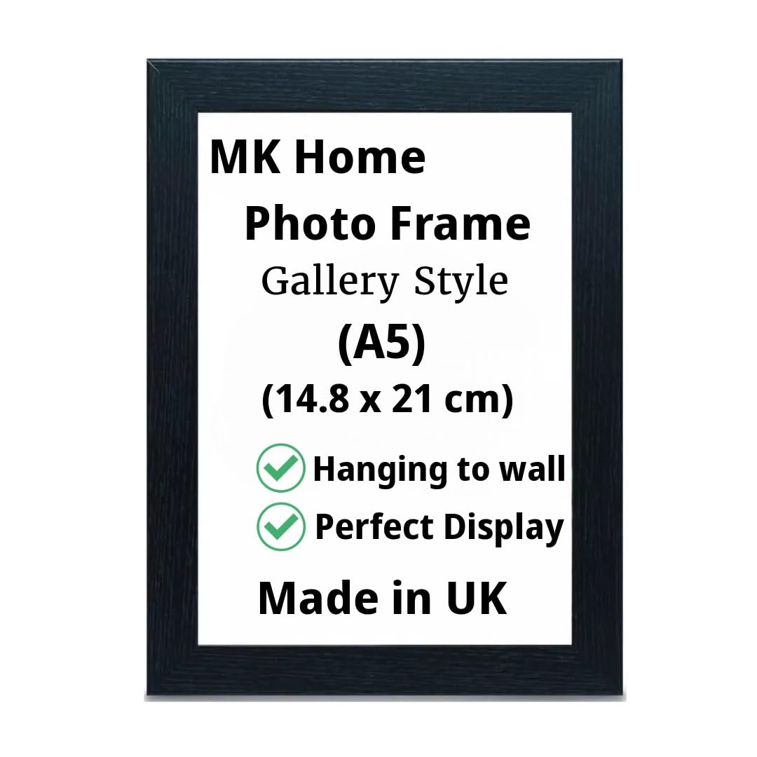 Modern Style MDF Picture Frame A3, A4, A5 Size Poster Home Decoration Photo Frames Freestanding & Wall Mountable Table Top Certificate Document Frames (A5 (15x21 cm), Black)
