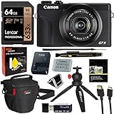 Canon PowerShot G7X Mark III 20.1MP 4K Digital Camera (Black) with 4.2X Optical Zoom Lens 24-100mm f/1.8-2.8 Black 3637C001 with 64GB Memory, Tripod, Camera Bag, HDMI Cable, Cleaning Kit Bundle