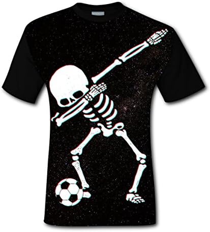 DAB Dabbing Skeleton Soccer Ball Fashion Adult Mens Short Sleeve Tee T-Shirt