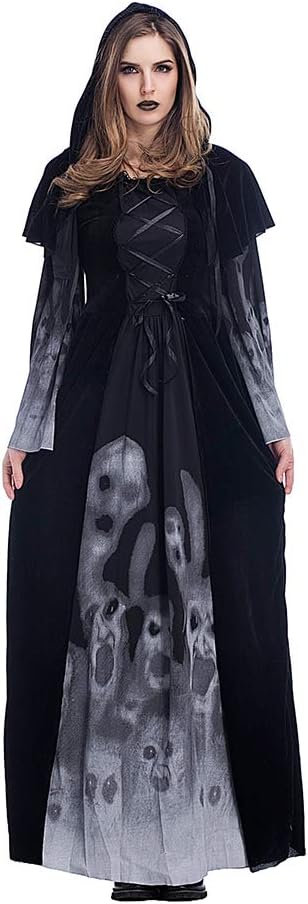 Costour Halloween Female Witch Costume Devil Witch Vampire Death Role Play Party Queen