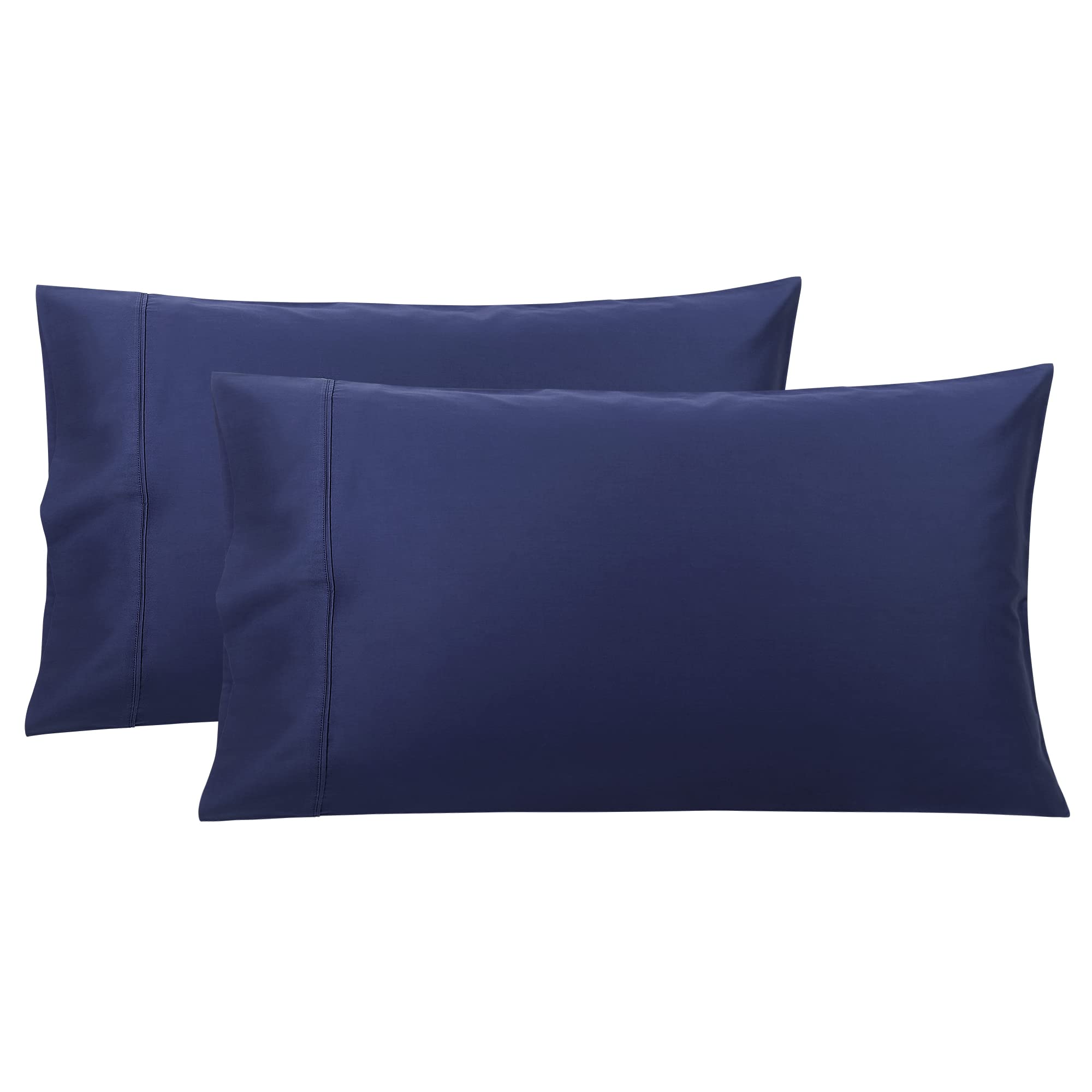 PiccoCasa Pillowcases 2 Pack, Super Soft Cotton Bed Pillow Covers with Envelope Closure, Hotel Bedroom Pillow Sham Navy Blue 50x65cm