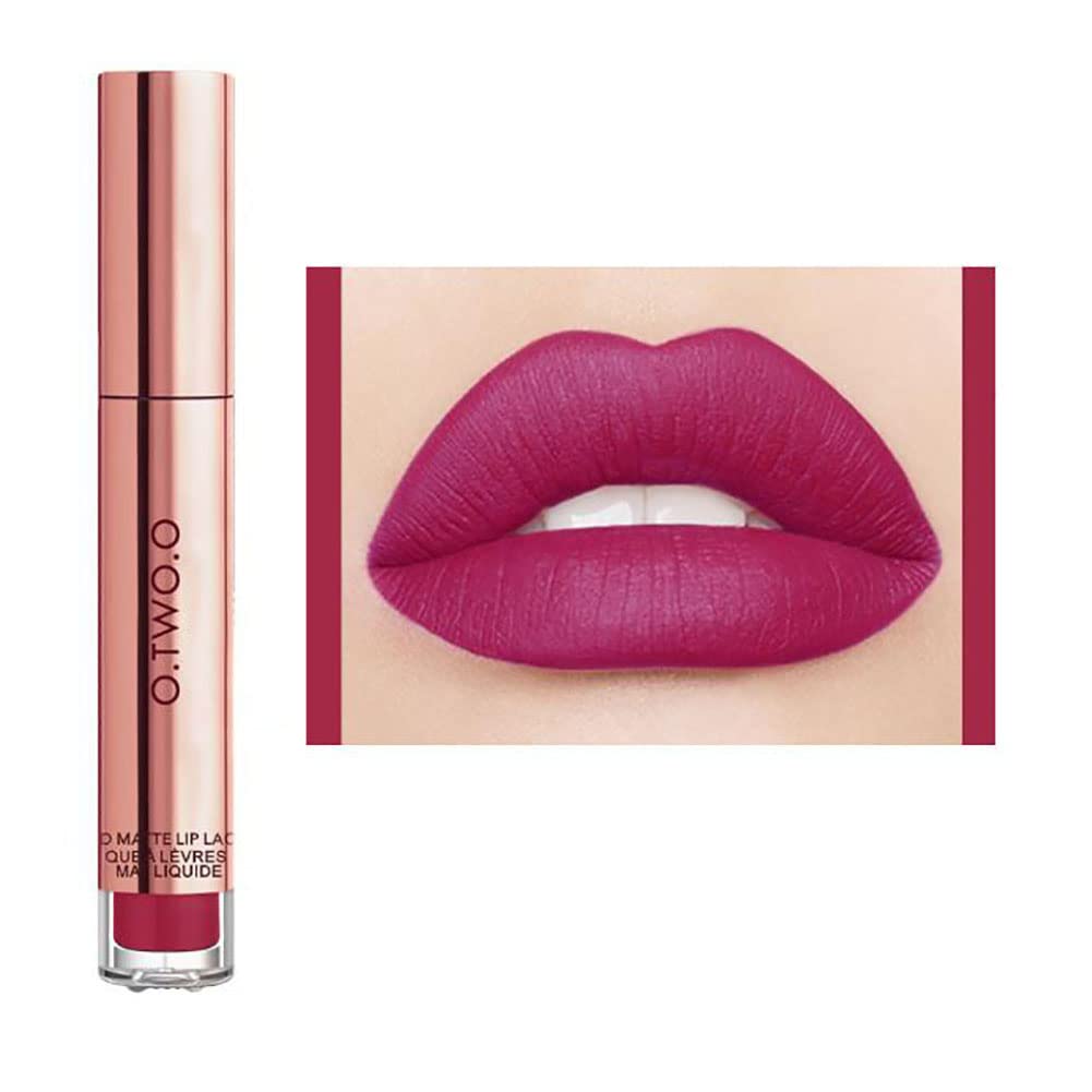HonHe 12 Color Matte Liquid Lipsticks, Long Lasting Waterproof, Velvety Liquid Lipstick Makeup (VML08 Rose Plum Powder), 1x1x11cm