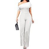 acelyn Elegant Jumpsuit for Women Dressy Casual Off Shoulder Wide Leg Pant Suit One Piece Outfits