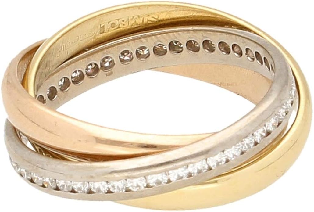 Women's 18Ct Yellow, White & Rose Gold 0.50ct Diamond Russian Wedding