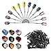 Obeka Soft Tip Darts, 12 Pack 19g Plastic Tipped Darts Set with Aluminum Shafts, Nickel Silver Plated Steel Barrels, 39 Flights, 120 Tip Points for Electronic Dartboard (Upgrade Version)